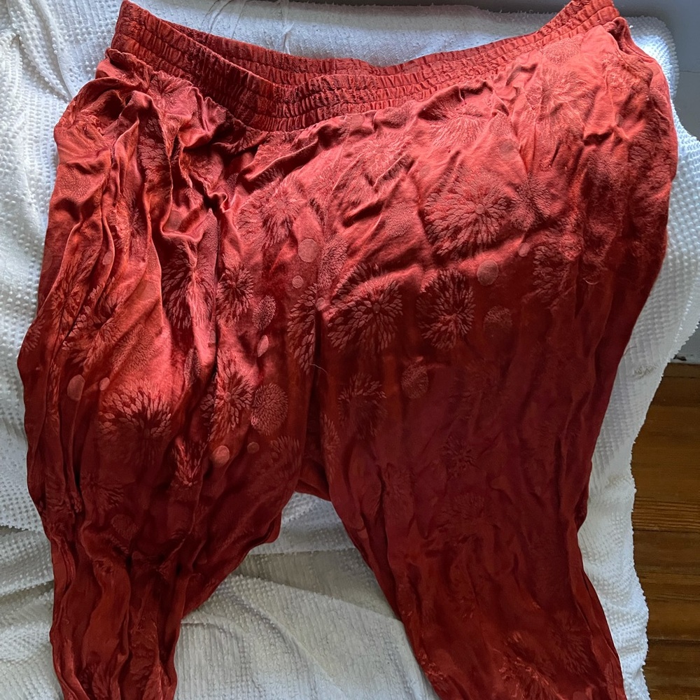 Eloquii Orange Satin Joggers